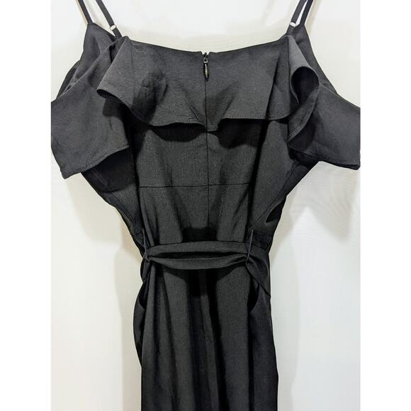 Banana Republic Black Ruffle Jumpsuit Women’s Size 6 - Picture 3 of 8